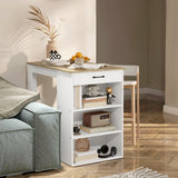 Bar Table with Drawer and 3 Storage Shelves, High Top Pub Table for Home Bar