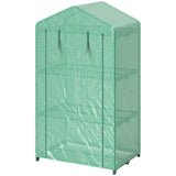 5 Tier Mini Greenhouse, Portable Outdoor Flower Stand with Shelf Clips, Indoor Greenhouse with Steel Frame, 27.25