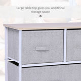 Armoire de rangement à tiroirs en lin, tour de commode avec 5 tiroirs amovibles, cadre en métal, pieds réglables pour salon