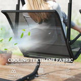 Patio Swing Chair w/Adjustable Canopy Outdoor Porch Swing w/Dual Independent Seats 2-Seat