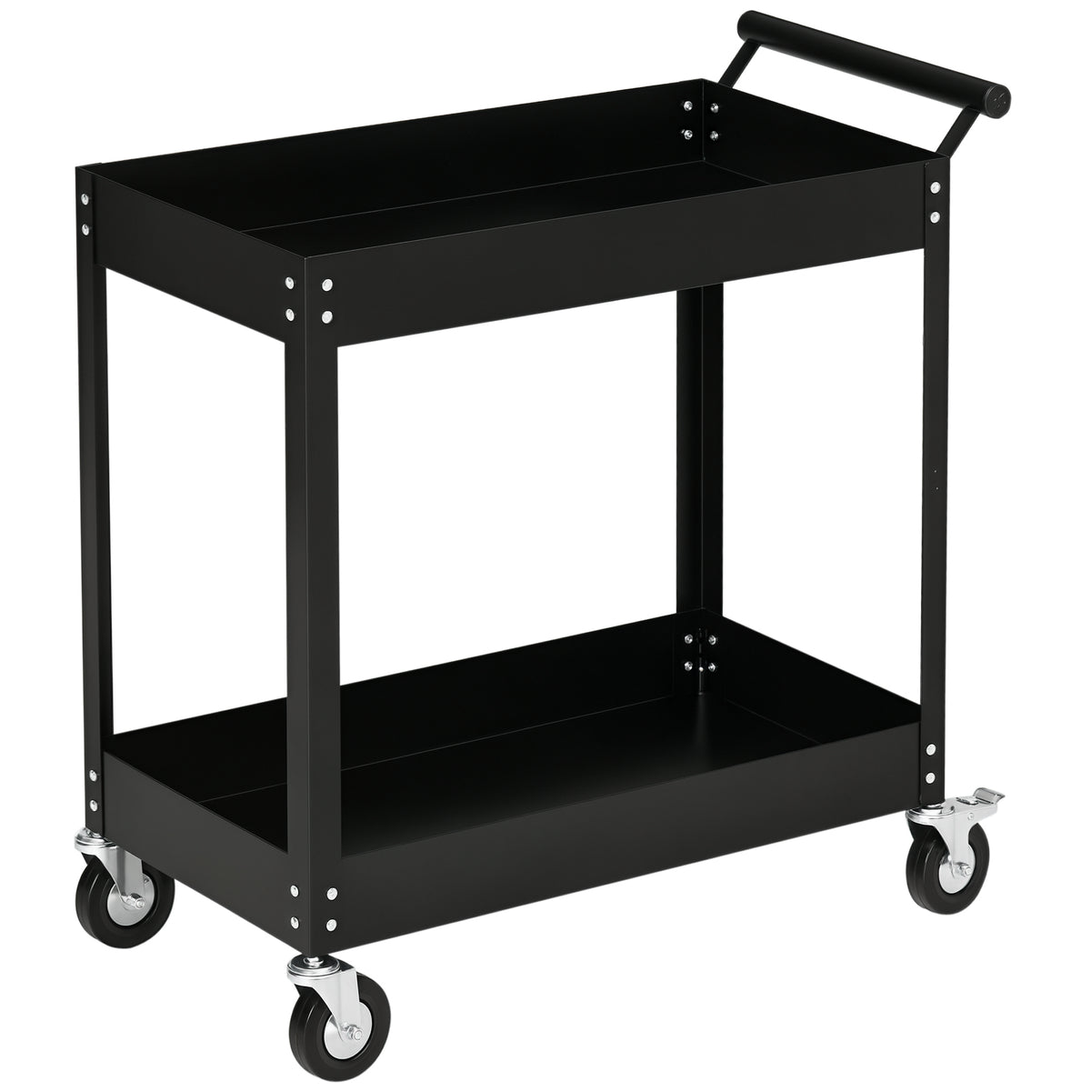 Rolling Tool Cart, 2 Tier Mobile Service Utility Cart with Wheels