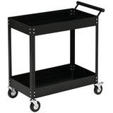 Rolling Tool Cart, 2 Tier Mobile Service Utility Cart with Wheels