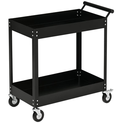 Rolling Tool Cart, 2 Tier Mobile Service Utility Cart with Wheels