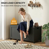 Storage Trunk with 2 Safety Hinges, Modern Entryway Bench with Side Handles