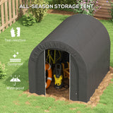 6' x 8' Outdoor Storage Shed, Heavy Duty Galvanized Steel Portable Shed for Bike