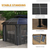 13' x 10' Patio Gazebo, Double Roof Outdoor Gazebo Canopy Shelter with Curtains and Aluminium Frame for Garden