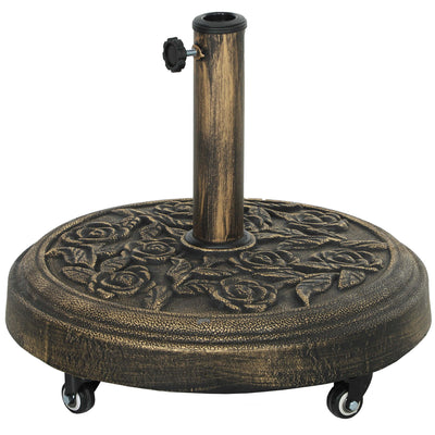 46 lbs Resin Round Patio Umbrella Base, Umbrella Stand with Wheels