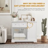 Meuble de litière pour chat avec tiroir, rangement