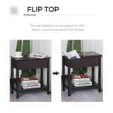 End Side Table in Flip Top Design with Cabinet and Bottom Shelf, Storage Furniture Decoration for Bedroom Living Room Office