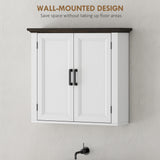 Bathroom Wall Cabinet, Farmhouse Medicine Cabinet Wall Mounted with 2 Doors and Adjustable Shelf