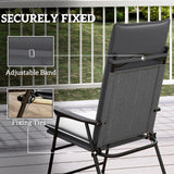 Outdoor Chair Cushions Set of 2 High Back Patio Seat Cushions UPF50+ Fade Resistant Yarn-Dyed Polyester
