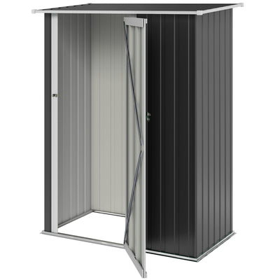 5 x 3ft Outdoor Storage Shed Metal Garden Shed Cabanon with Sloped Roof, Lockable Door for Tool