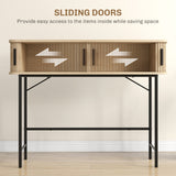 Mid-Century Entryway Table, Narrow Console Table with Storage Compartments for Behind Couch