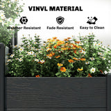 Vinyl Raised Garden Bed Kit, 3-Tier Elevated Garden Box with Open Bottom