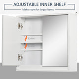 Wall Mounted Bathroom Medicine Cabinet Mirrored Cabinet with Hinged Door 2-Tier Storage Shelves