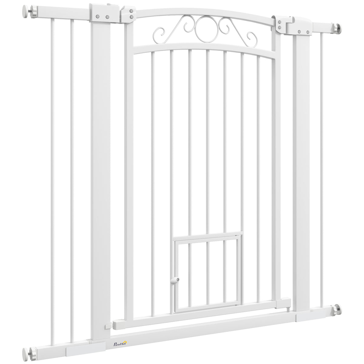 Dog Gate, Walk Through Pet Gate w/ Small Pet Door, 30