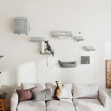 Ensemble de 7 tablettes murales pour chats, lit et balle