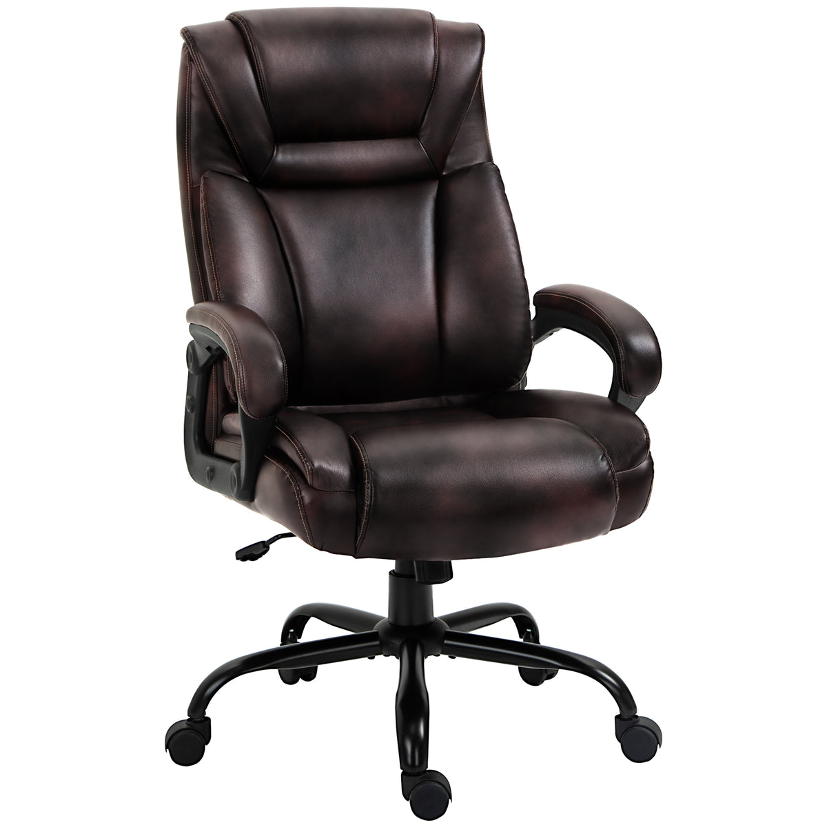 PU Leather Executive Office Chair with High Back, Adjustable Height and Swivel Wheels