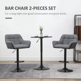 Swivel Barstools Set of 2 Adjustable Bar Stools with Footrest Armrests and PU Leather Back for Dining Room