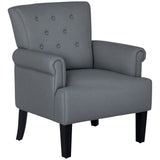 Fauteuil, Fauteuil d'appoint en tissu, Fauteuil de salon moderne avec pieds en bois et accoudoirs roulés pour chambre à coucher