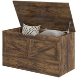 Coffre de Rangement 31,5 Pouces, Malle de Rangement avec 2 Charnières de Sécurité pour Salon