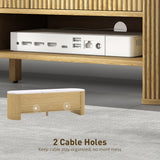 TV Stand, Modern TV Table with Marble-Effect Top, 3 Drawers and 2 Open Shelves for 32-65 Inch Television