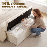 Storage Ottoman, Upholstered Velvet End of Bed Bench