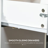 3 Drawer File Cabinet with Wheels, Vertical Filing Cabinet with Lock
