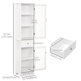 Tall Bathroom Cabinet, Bathroom Storage Cabinet with Drawers, 2 Doors and Adjustable Shelves