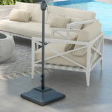 Square Umbrella Base with Wheels, 99 lbs Water or 132 lbs Sand Filled, with Double Adjustable Knob