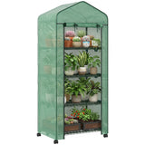 Portable Greenhouse Outdoor Hot House with 4 Tier Shelves, Steel Frame, 28