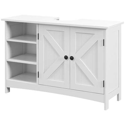 Bathroom Vanity Cabinet, Under Sink Storage Cabinet with Double Doors, Open and Adjustable Shelves