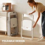 Folding Chairs 6 Pack, Plastic Foldable Chairs with Vent, Carry Hole and Steel Frame for Home