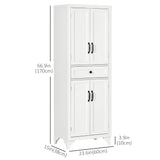 Freestanding Storage Cabinet, Kitchen Pantry Cabinet with 2 Shelves, 4 Doors