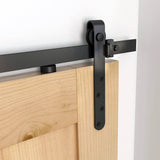 6FT Antique Sliding Barn Wood Door Hardware Kit Cabinet Closet Hanger Set for Single Door Coffee