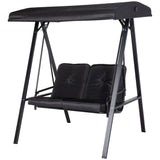 2-Seater Outdoor Porch Swing with Adjustable Canopy, Patio Swing Chair for Garden