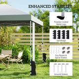 9.6 x 9.6 ft Pop Up Canopy Tent with Pockets, UPF 50+ 1-Button Push Outdoor Instant Canopy with Sandbags