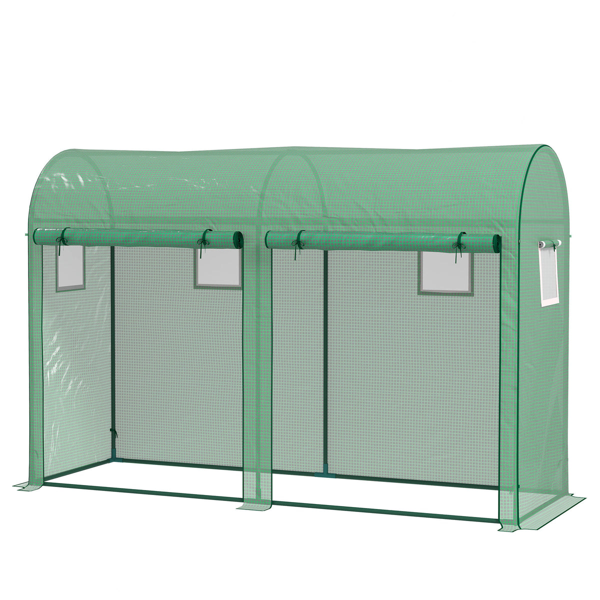 Outdoor Garden Greenhouse, Steel Greenhouse tent with 2 Doors and 4 Windows for Backyard, 9.8'x3.3'x6.6'