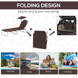 Outdoor Lounge Chair, Adjustable Folding Chaise Lounge