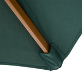 8FT Wood Market Umbrella Patio Umbrella Round Garden Parasol Canopy with Bamboo Ribs and Top Vent