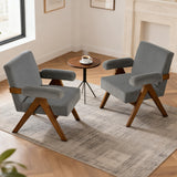 Corduroy Accent Chair Armchair with Wide Seat and Soft Padded Armrests for Reading