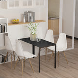Rectangular Kitchen Table for 4 People, Dining Table with Tabletop Tempered Glass for Dining Room