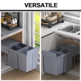 Poubelle coulissante sous évier, 40 L (10,6 gallons) avec 3 compartiments amovibles