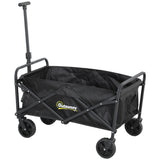 Chariot de jardin pliable pliant, chariot lourd pour pelouse avec roues universelles et poignée ajustable