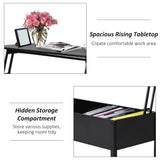 Table basse moderne de 99 cm avec plateau relevable et compartiment de rangement caché