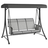 3 Person Outdoor Porch Swing Chair with Adjustable Canopy