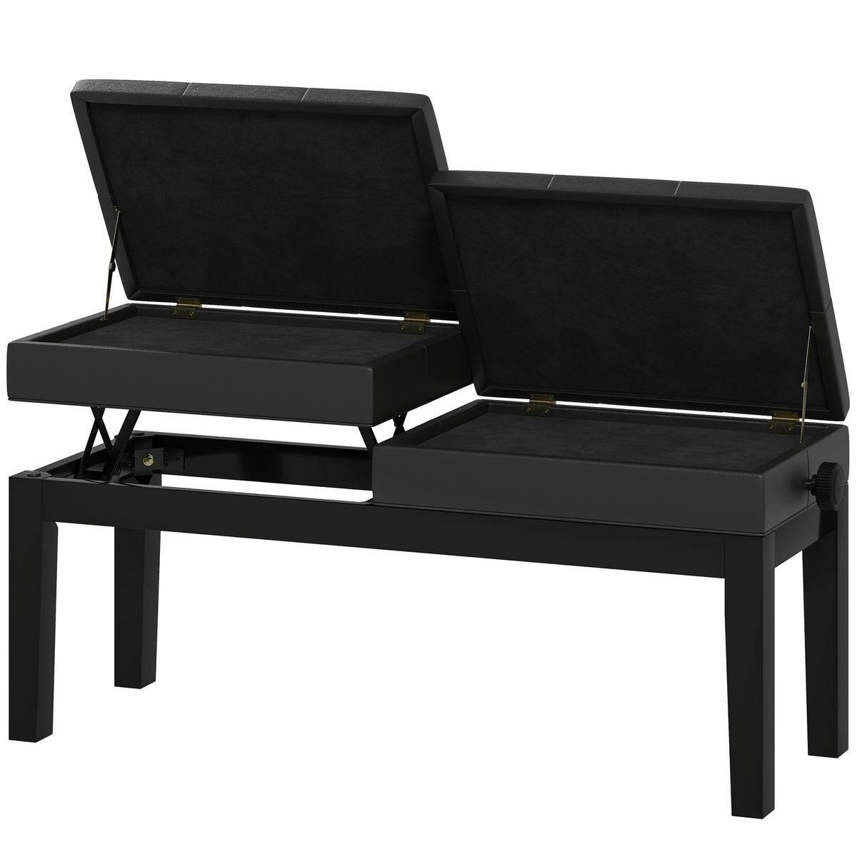 Banc de piano avec rangement, tabouret de piano réglable en hauteur, siège clavier capitonné PU cuir
