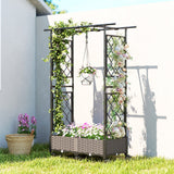 Lit de jardin surélevé avec treillage en arche, sur roues avec treillage latéral pour plantes grimpantes