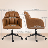 Swivel Office Chair, Faux Leather Desk Chair with Adjustable Height for Living Room