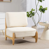 Fauteuil d'Accent avec Cadre en Bois Caoutchouc, Large Siège